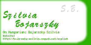 szilvia bojarszky business card